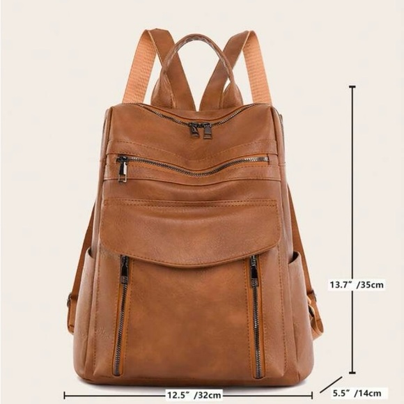 Vintage Faux Leather Backpack - Picture 4 of 4